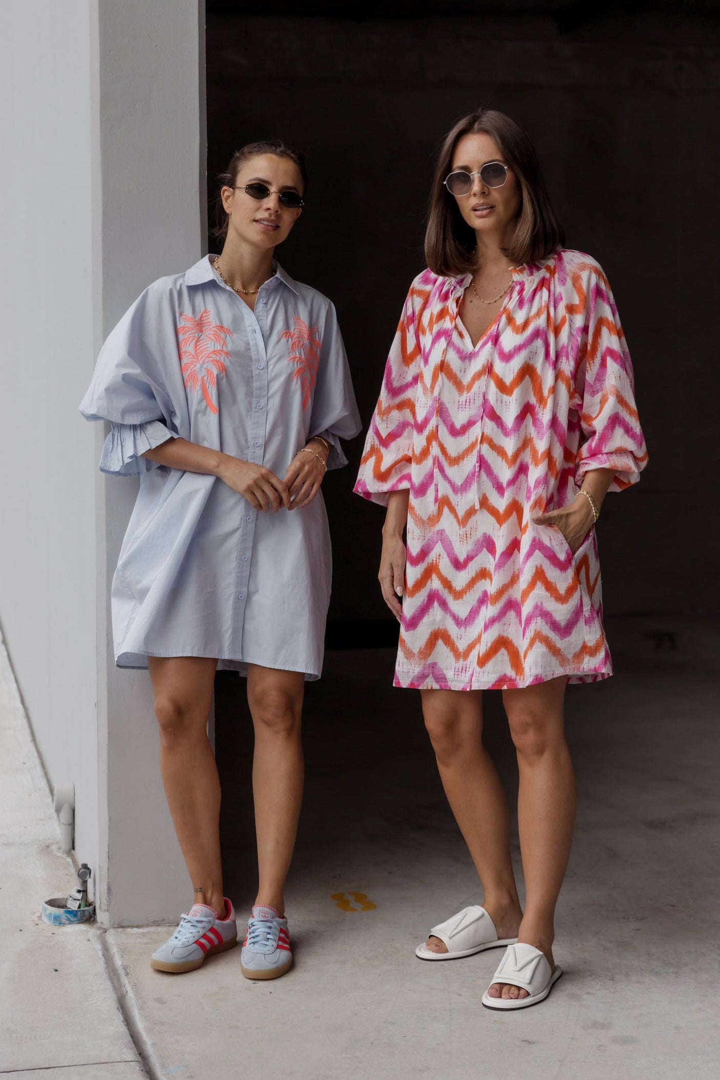 TOBIAS Dress Pink Orange Zig Zag