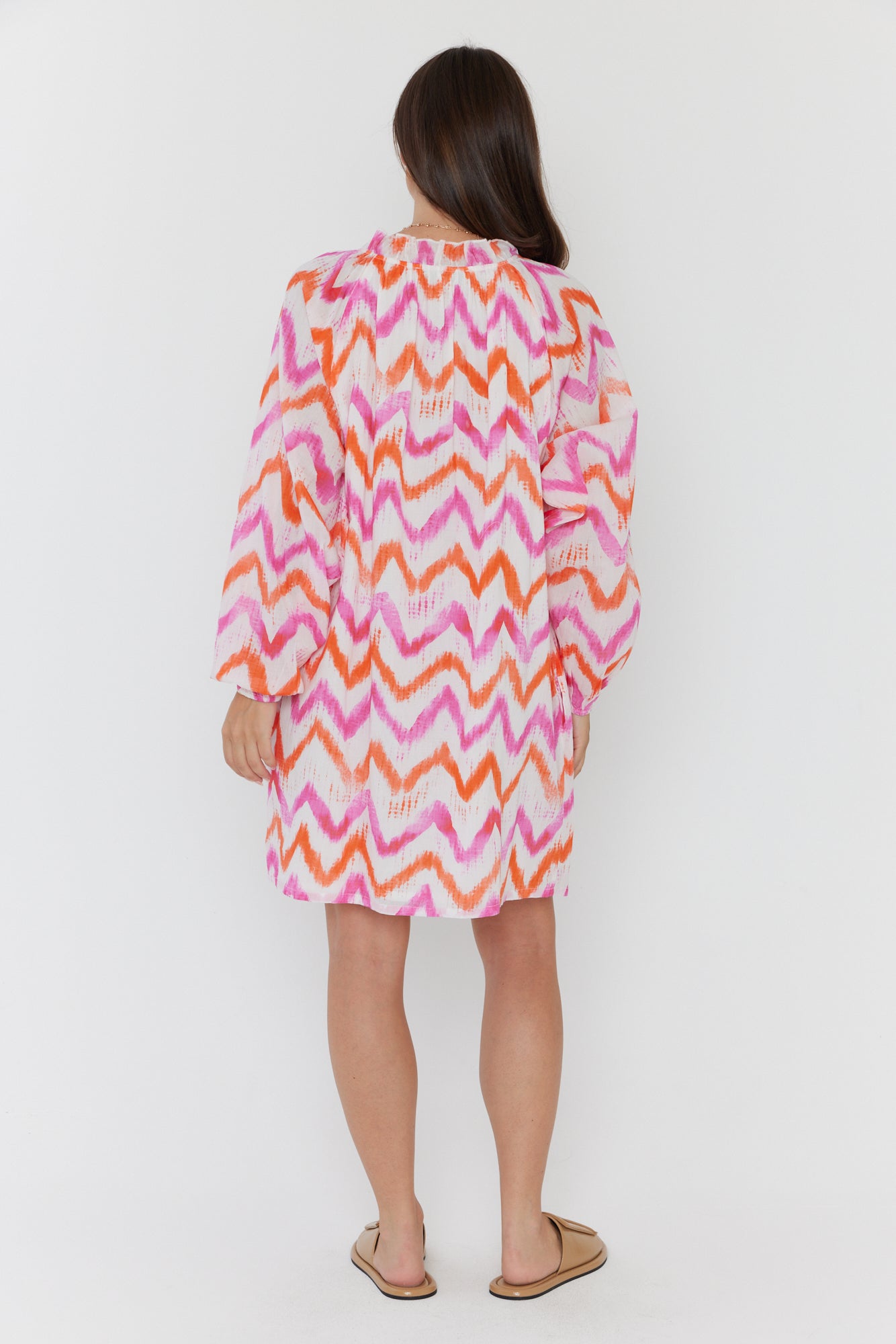 TOBIAS Dress Pink Orange Zig Zag