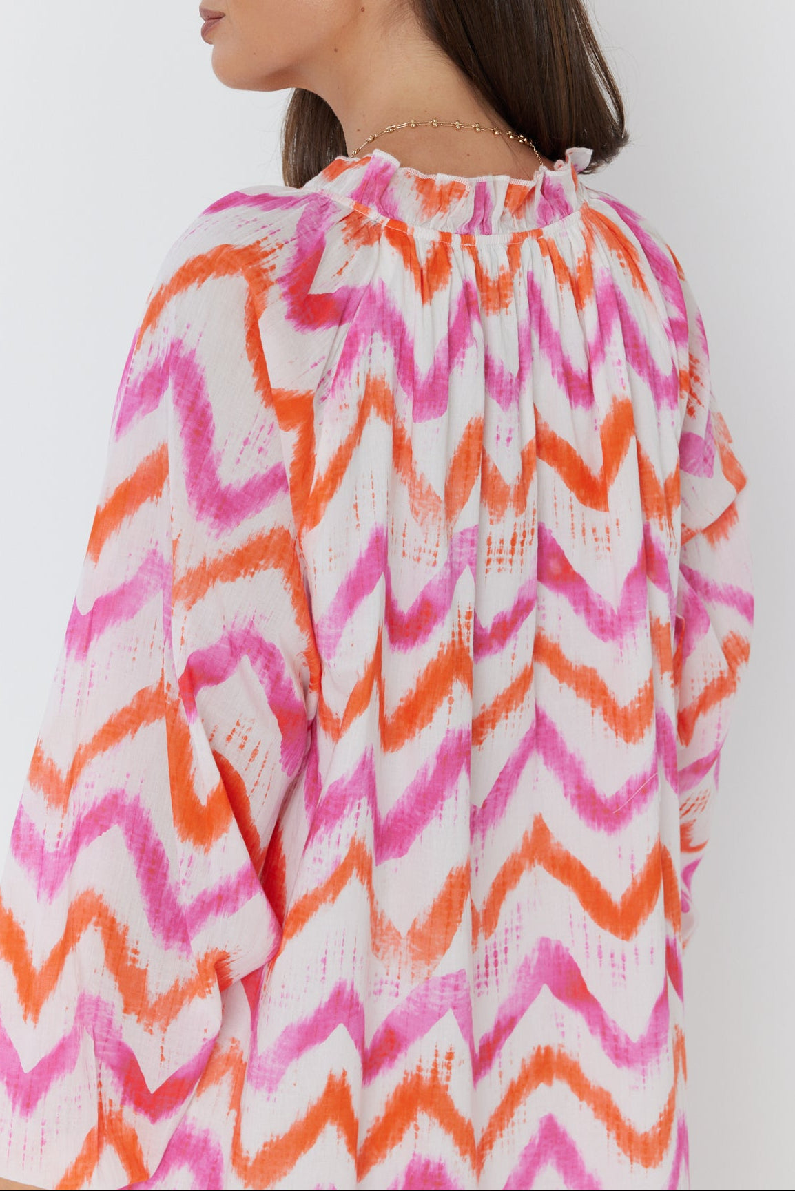 TOBIAS Dress Pink Orange Zig Zag