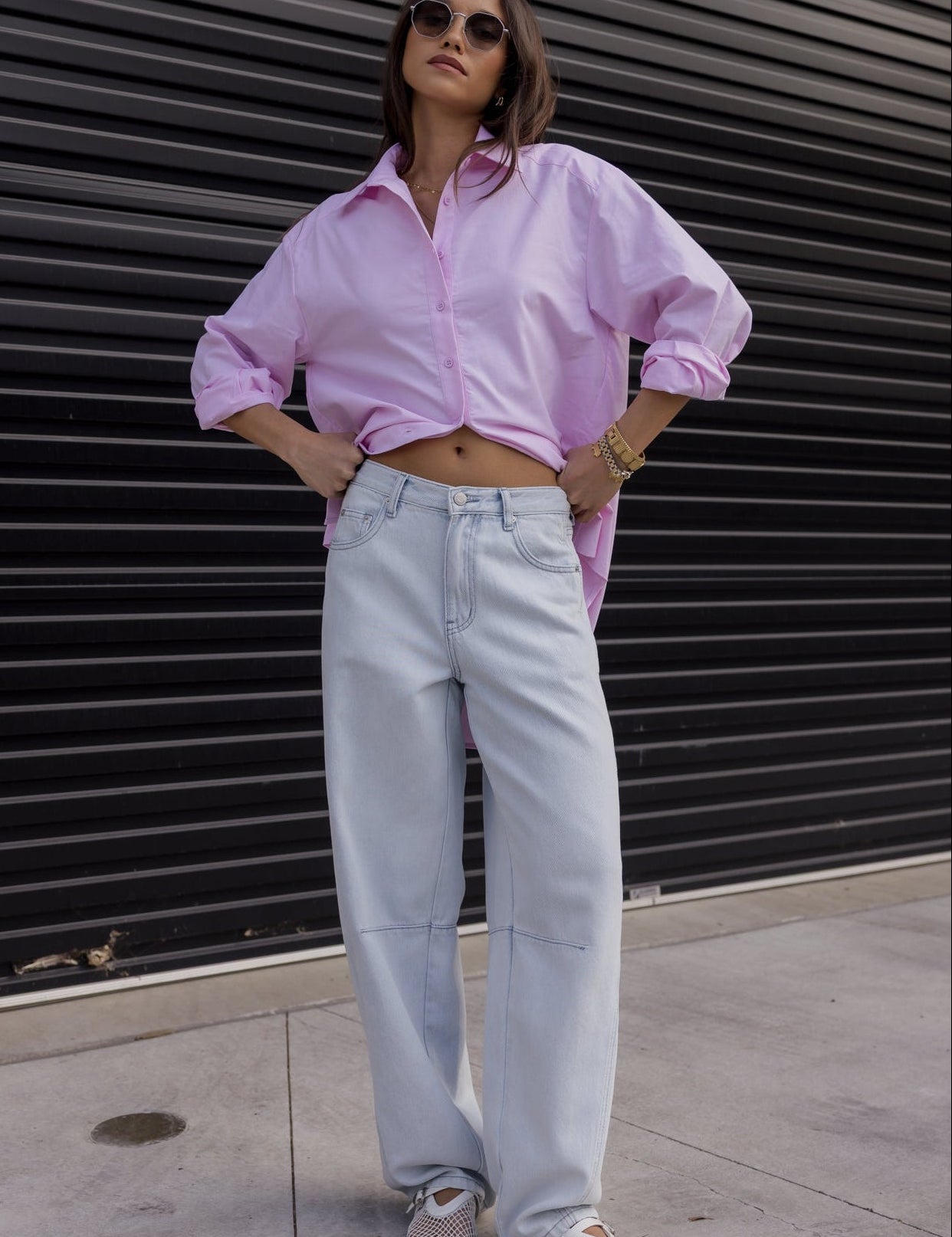 ALASKA Pants in Light Blue Wash, oversized relaxed barrel leg pants by Alexandra Australia
