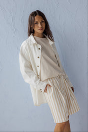 HARVEY Shorts Beige Stripe