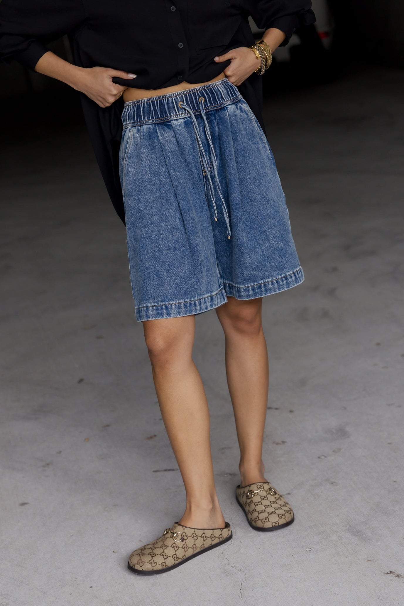 MIKI Shorts Blue Wash
