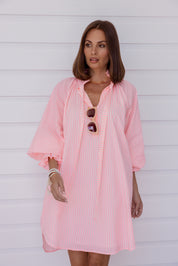 LYCIUM Dress Peach Stripe