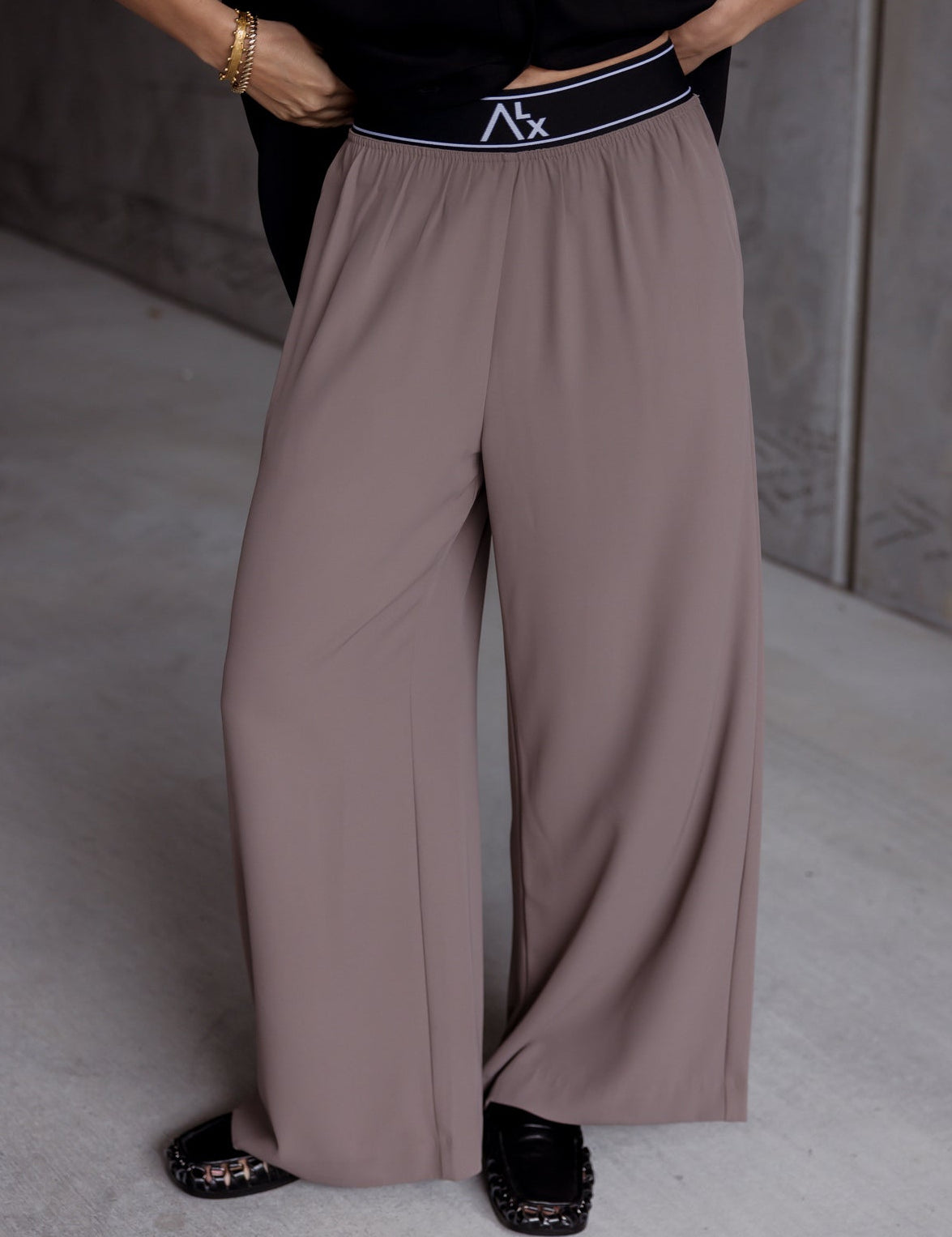 STELLAN Pants in Taupe, wide leg pants by Alexandra Australia
