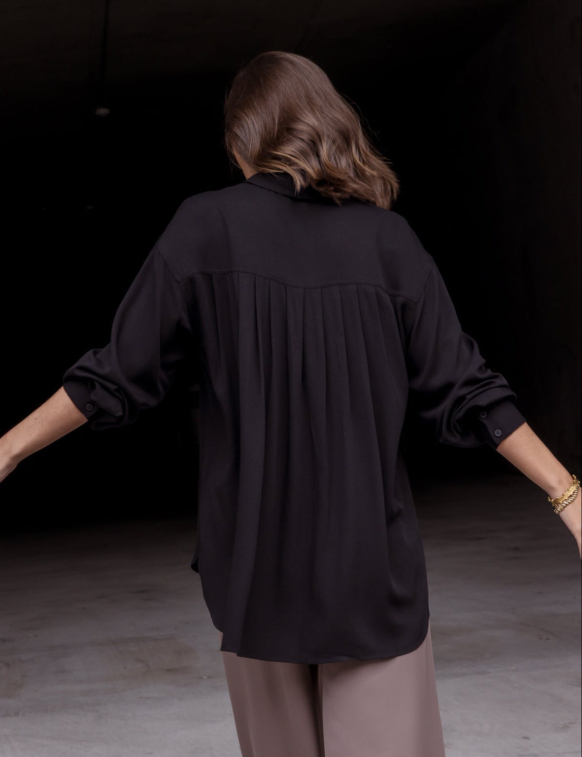 OTTA Shirt in Black, relaxed rayon shirt by Alexandra Australia