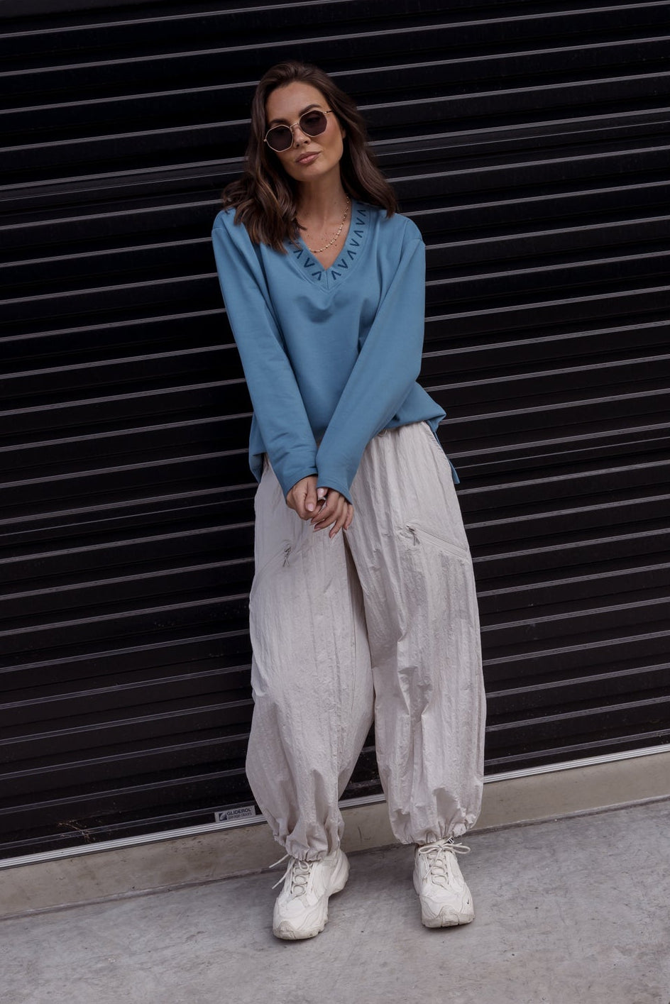 RIESS Long Sleeve Top Teal Blue