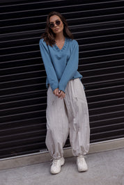 RIESS Long Sleeve Top Teal Blue