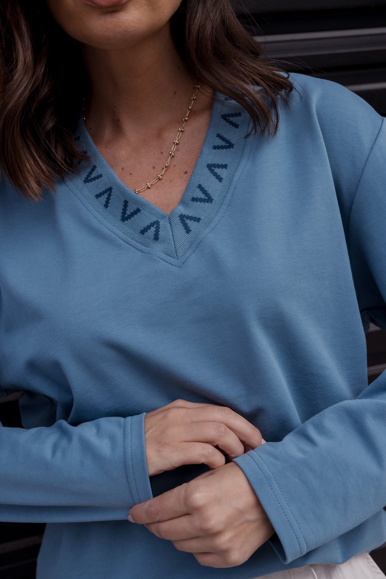 RIESS Long Sleeve Top Teal Blue