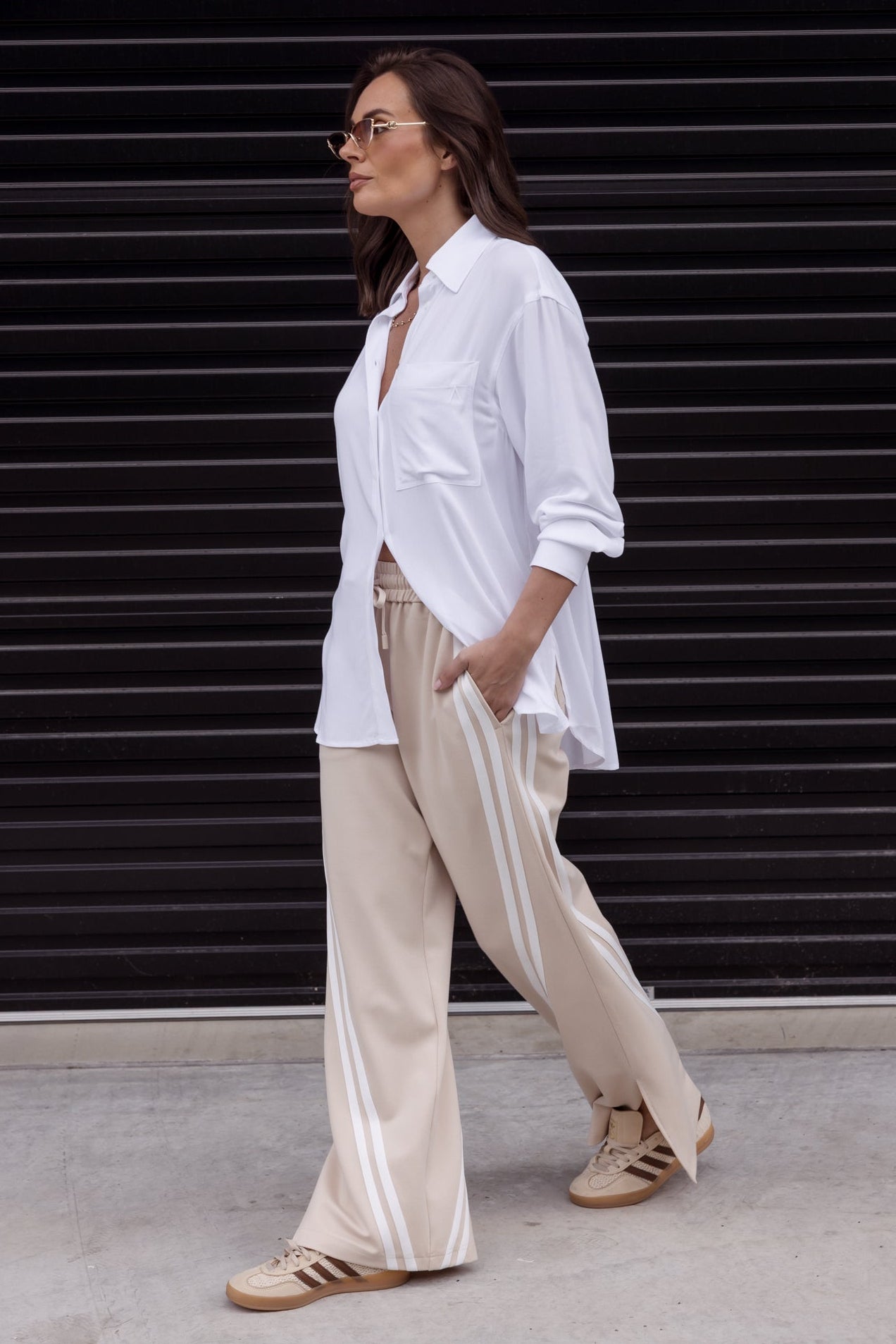 JITSUM Pants in Beige, relaxed wide leg pants by Alexandra Australia