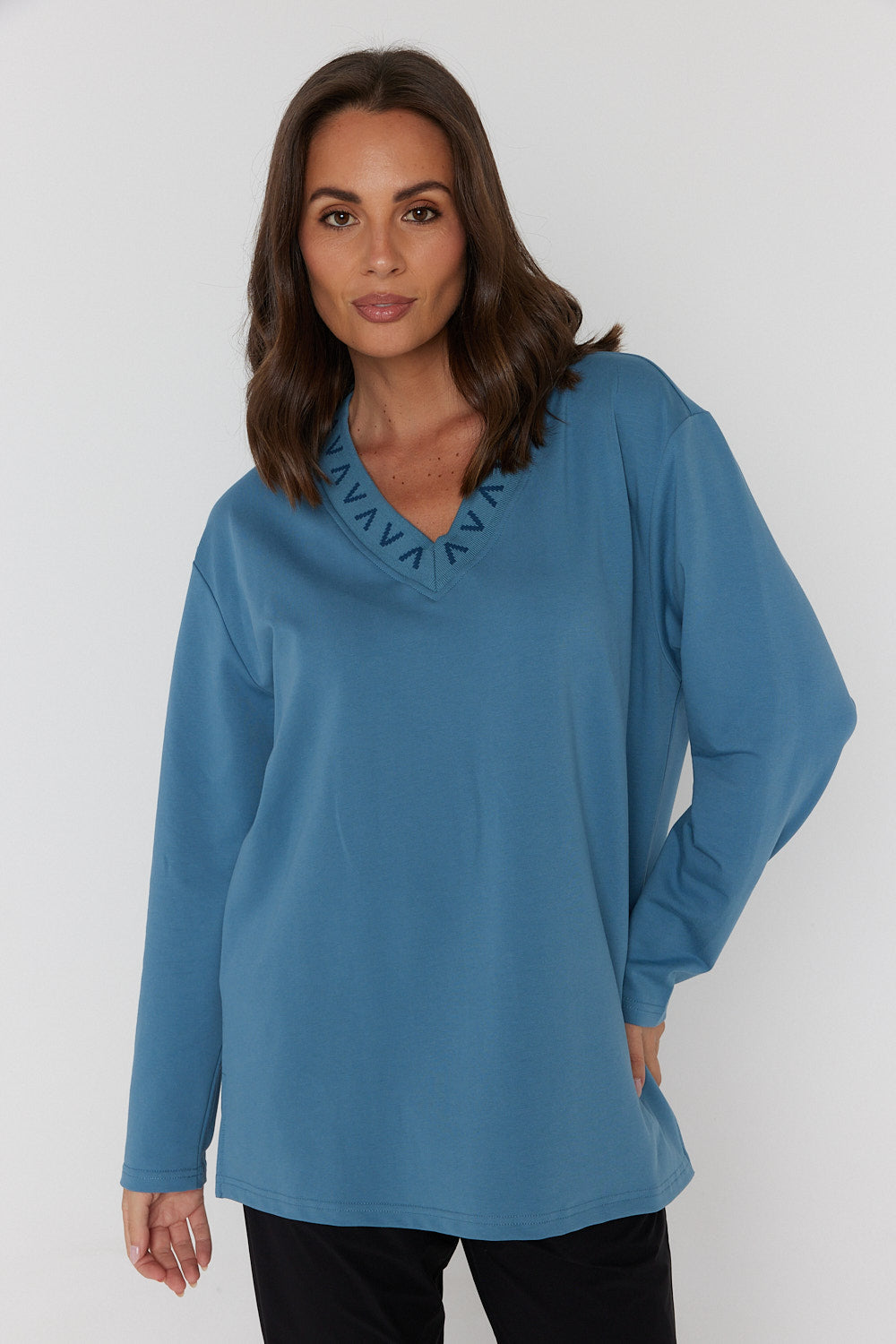 RIESS Long Sleeve Top Teal Blue