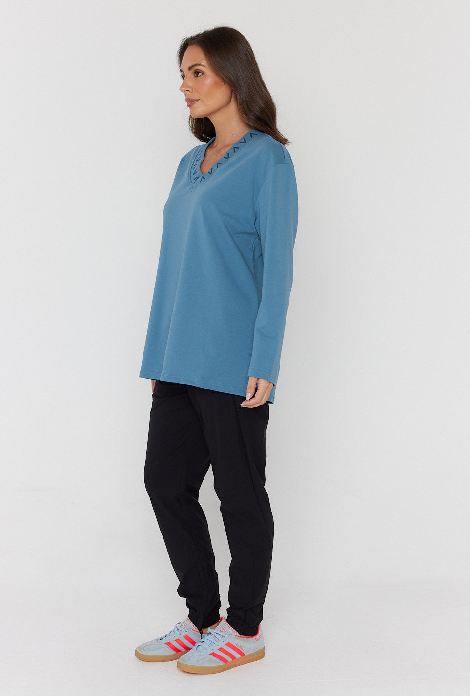 RIESS Long Sleeve Top Teal Blue