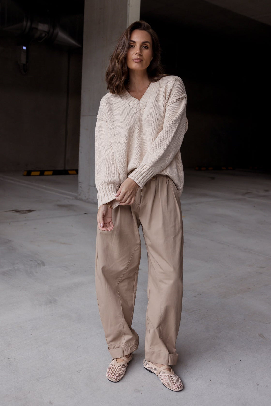 SOLACE Knit Jumper Beige