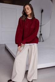 LOAM Knit Jumper Red Wine