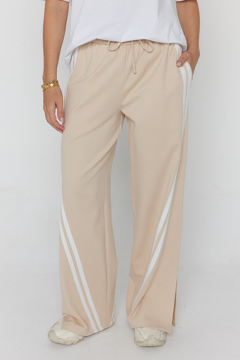 JITSUM Pants in Beige, relaxed wide leg pants by Alexandra Australia