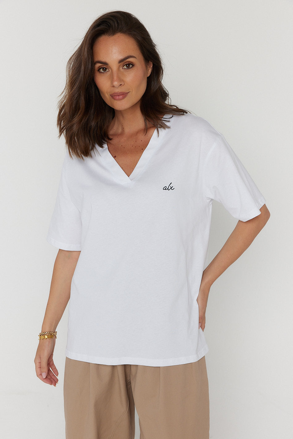 AVARA V-Neck T-Shirt White