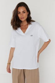 AVARA V-Neck T-Shirt White