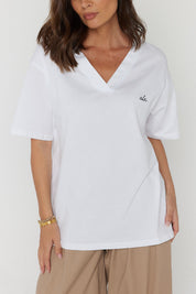 AVARA V-Neck T-Shirt White