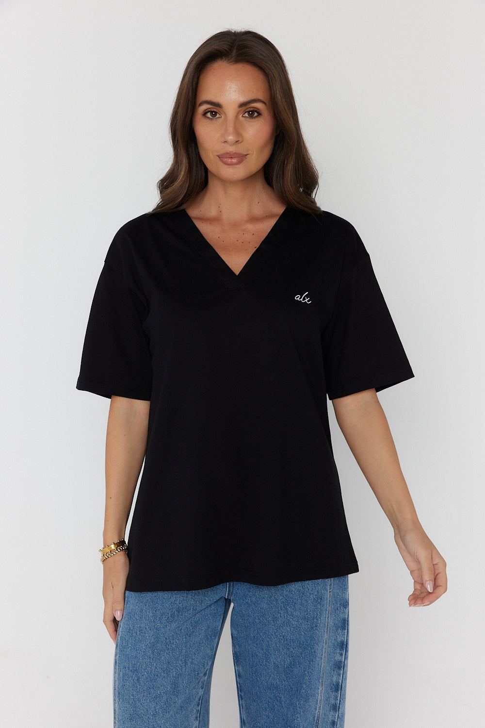 AVARA V-Neck T-Shirt Black