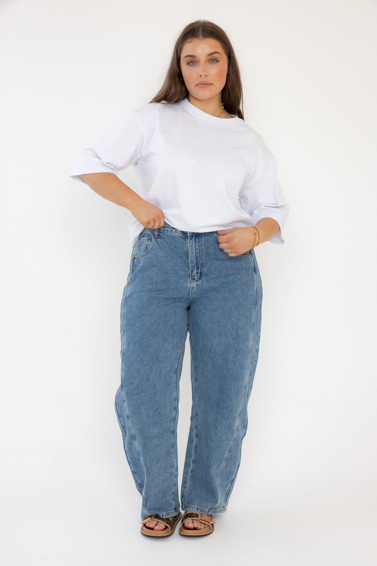 SALTY Jeans Mid Blue Wash Denim
