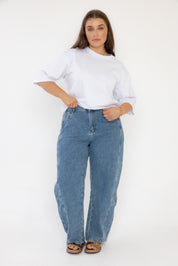SALTY Jeans Mid Blue Wash Denim