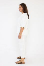 AGAPE Knit Top White