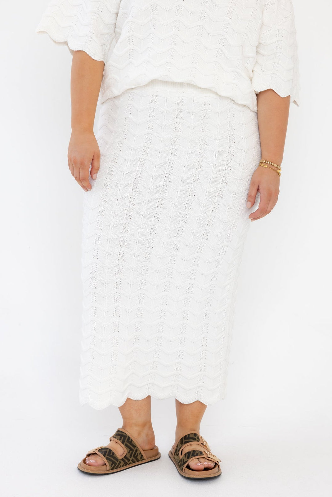 RATAN Knit Skirt White
