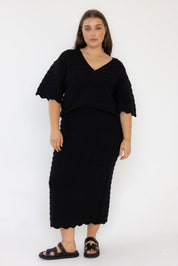 RATAN Knit Skirt Black