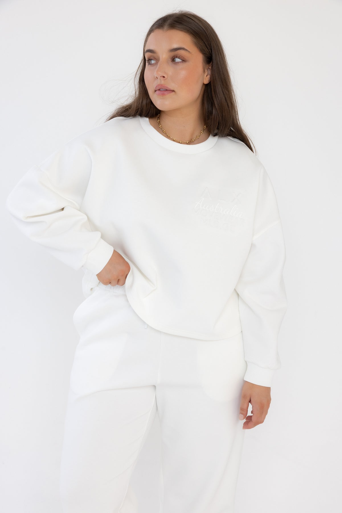 EMBY Long Sleeve Top White