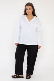 NIX V Long Sleeve Top White