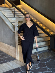 AGAPE Knit Top Black