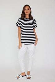 SANFORD T-Shirt Black & White Stripe