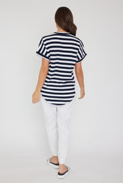 SANFORD T-Shirt Navy & White Stripe