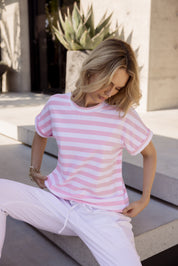 SANFORD T-Shirt Pink & White Stripe