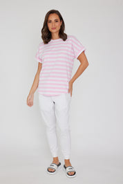 SANFORD T-Shirt Pink & White Stripe