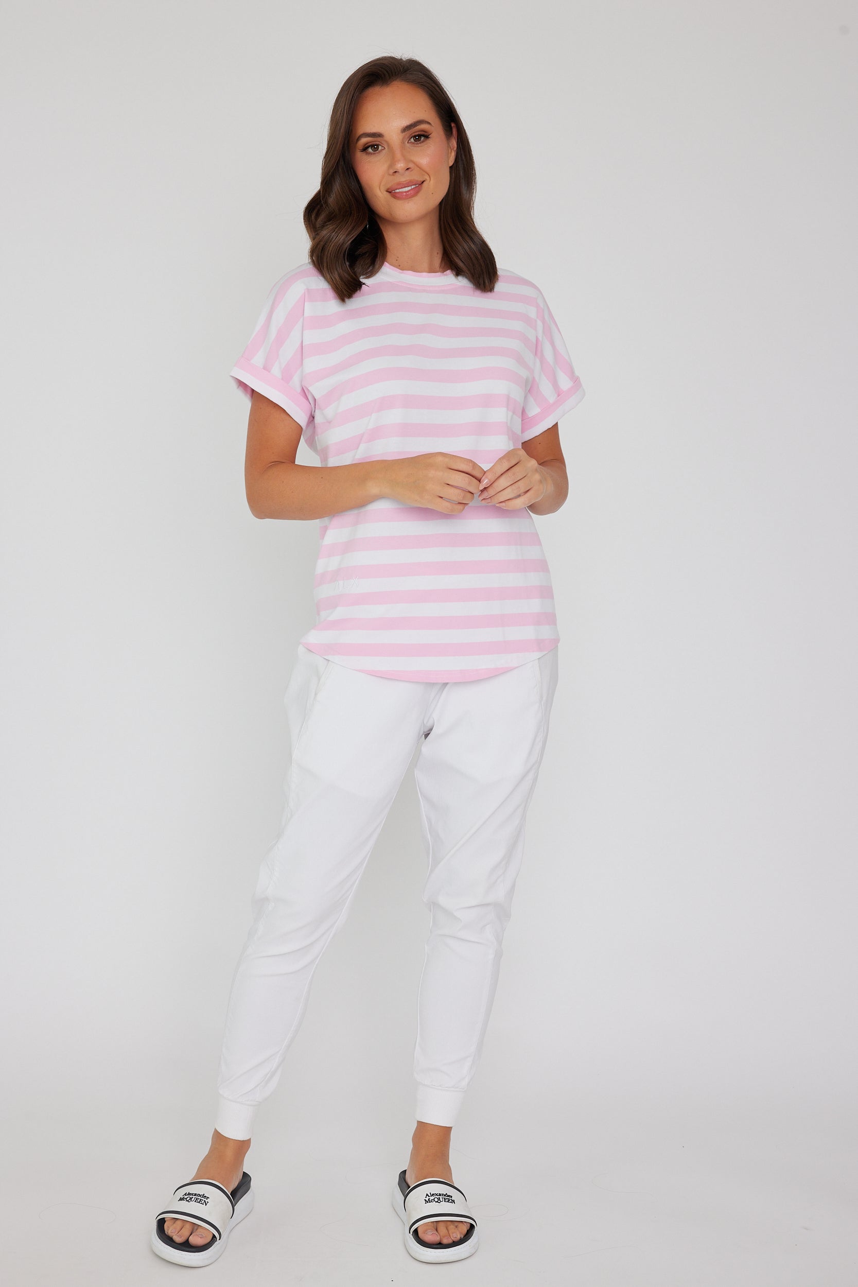 SANFORD T-Shirt Pink & White Stripe