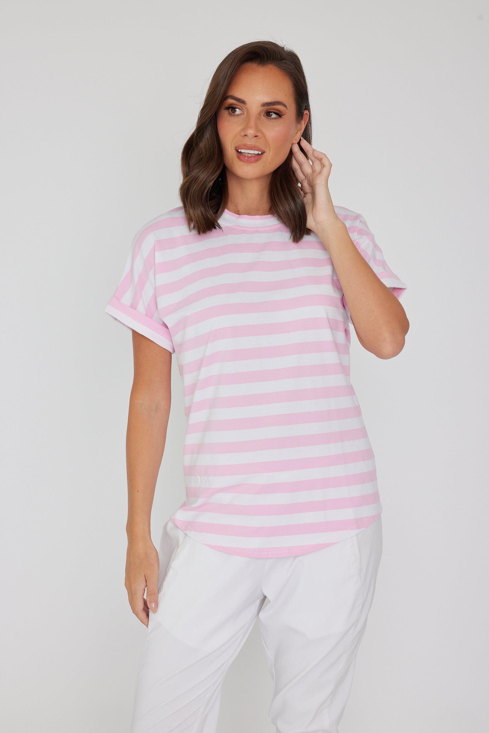 SANFORD T-Shirt Pink & White Stripe