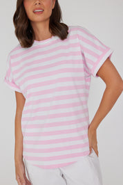 SANFORD T-Shirt Pink & White Stripe