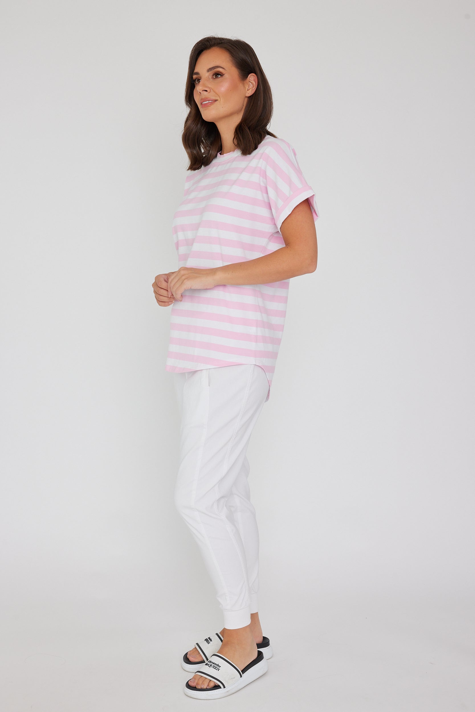 SANFORD T-Shirt Pink & White Stripe