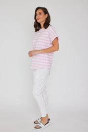 SANFORD T-Shirt Pink & White Stripe