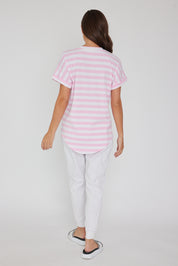 SANFORD T-Shirt Pink & White Stripe