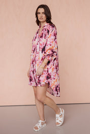 OLLIE Dress Pink Textured Print