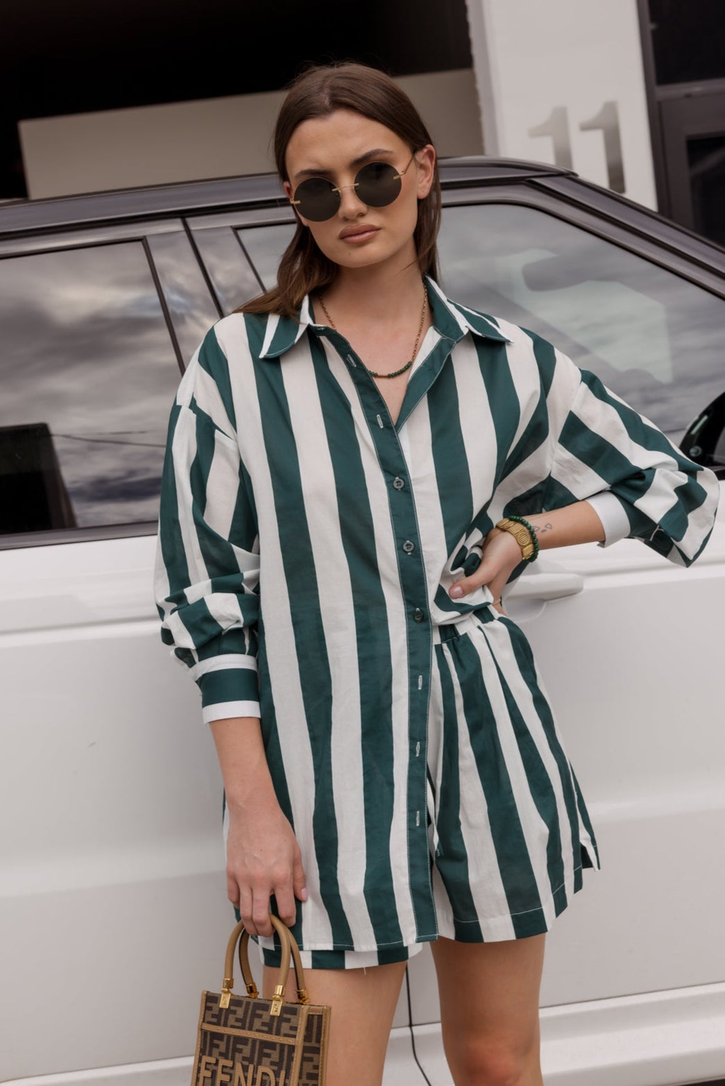PLUTO Shirt Green Stripe