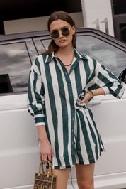 PLUTO Shirt Green Stripe