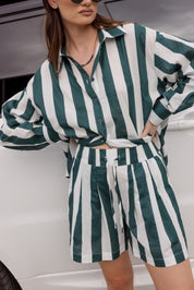 RAZ Shorts Green Stripe