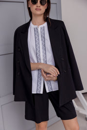 ROMAN Top White/Navy