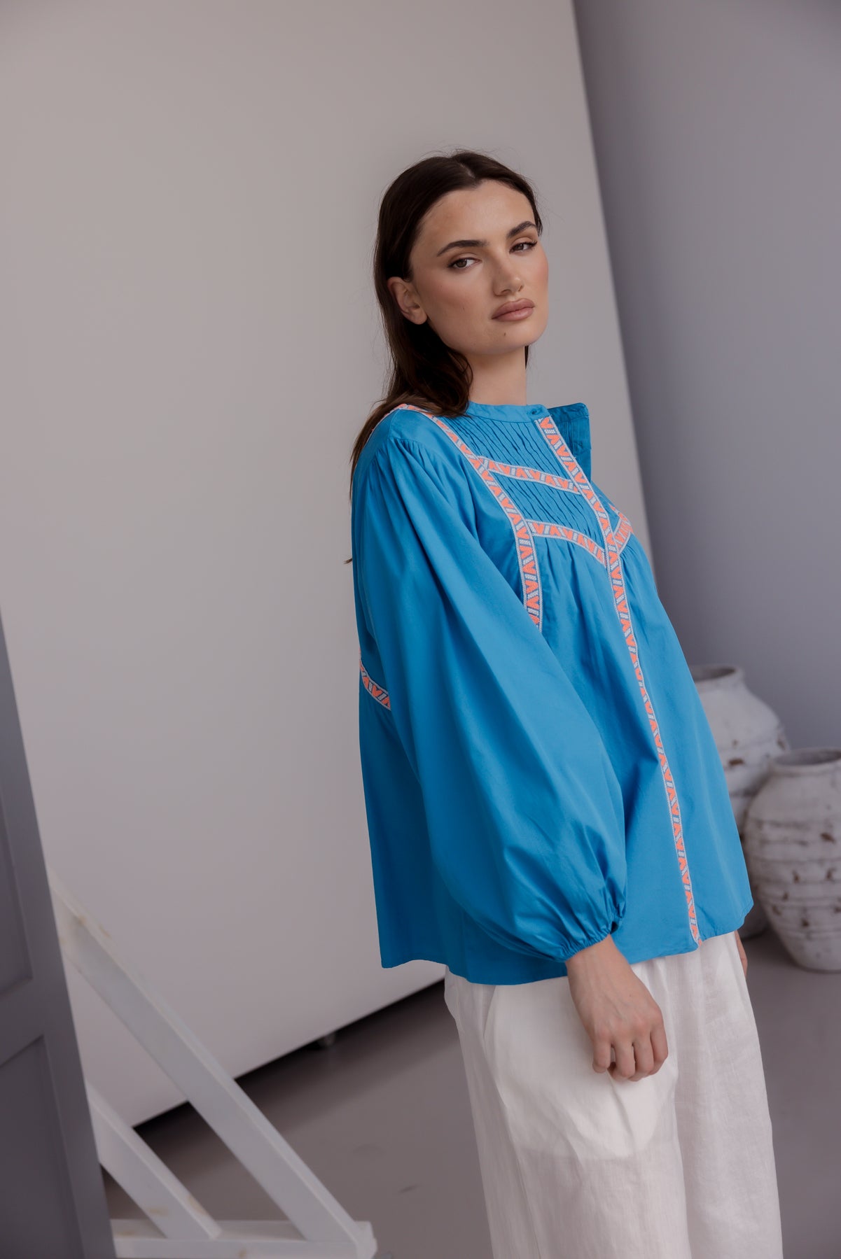 SILAS Blouse Blue Teal