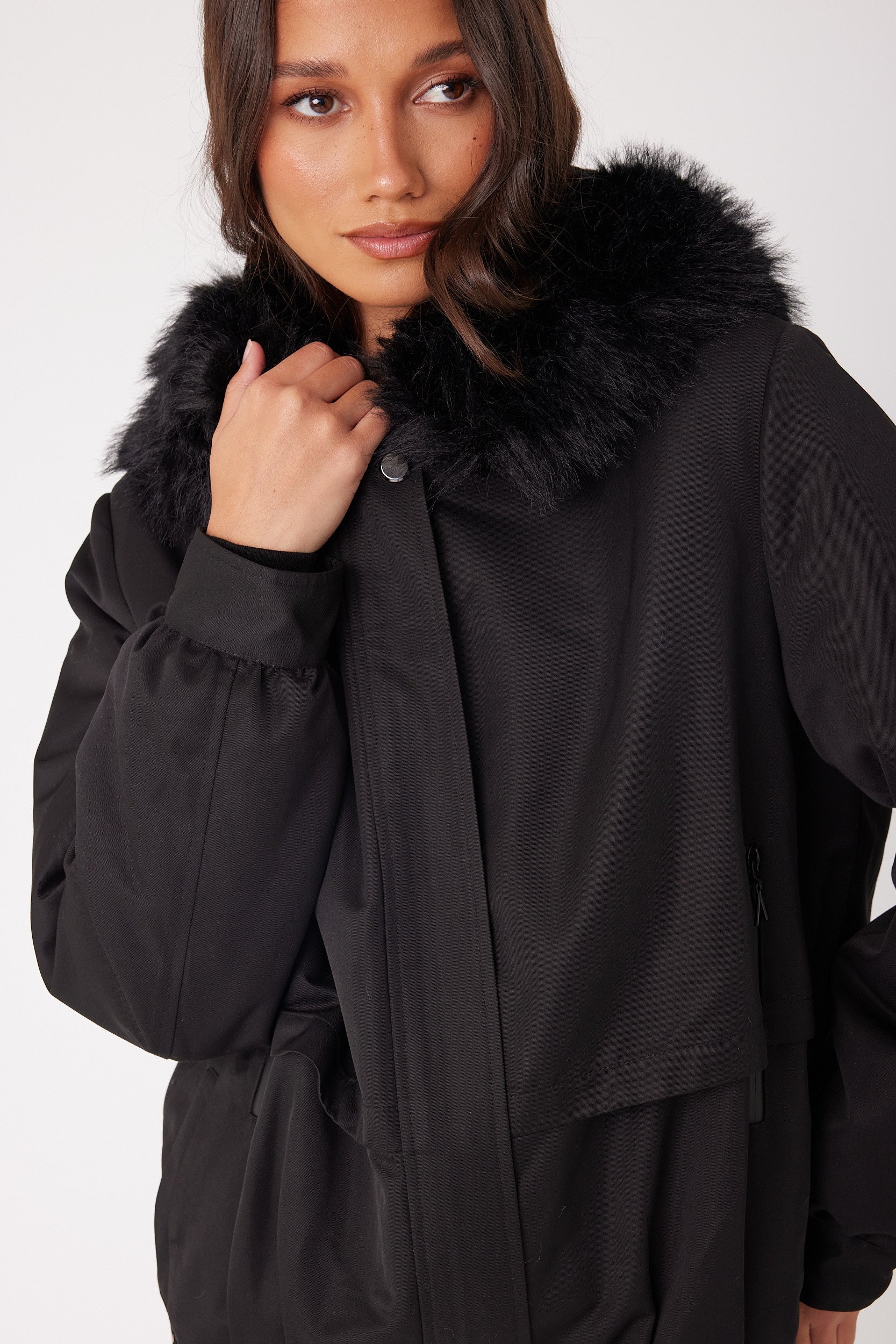LENNOX Faux Jacket Black