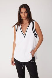 JOBAK Singlet White & Black