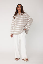 SONNY Knit Jumper Stone Stripe