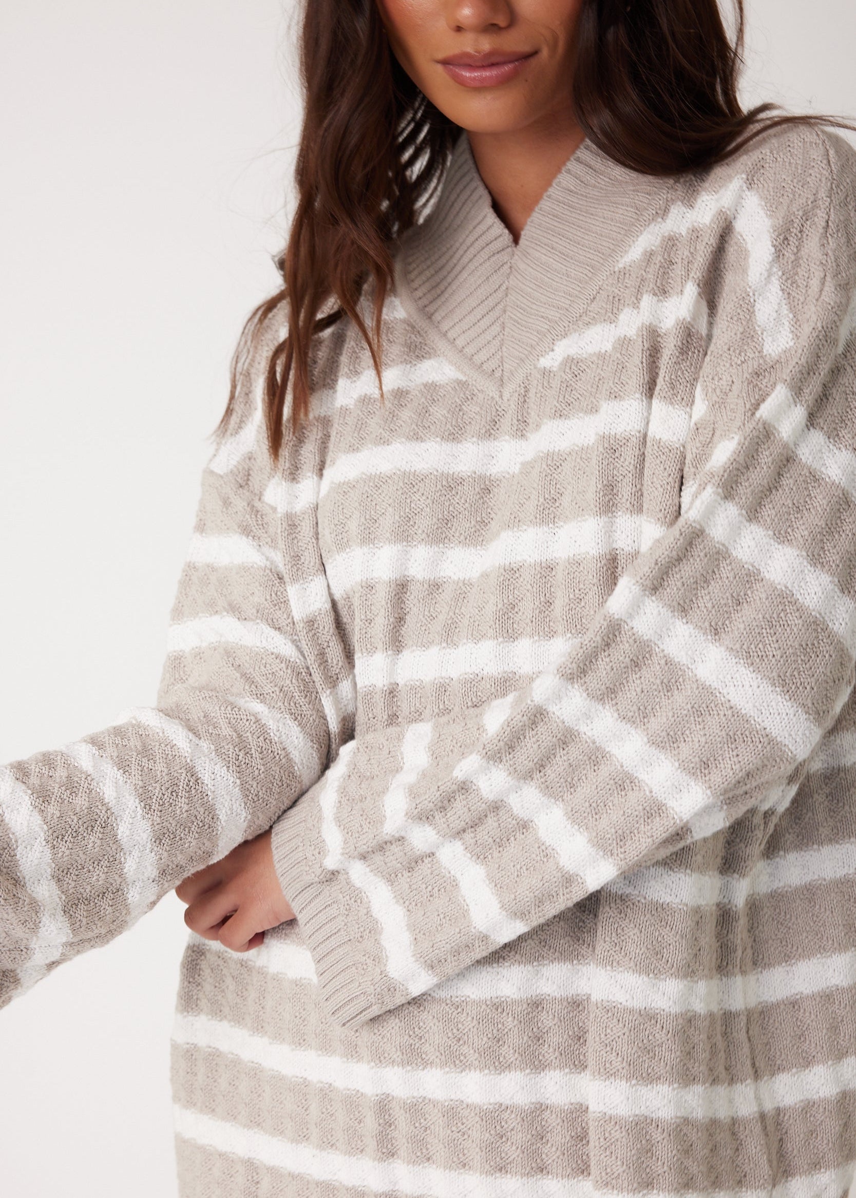 SONNY Knit Jumper Stone Stripe